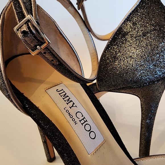 Jimmy Choo Annie Metallic Fabric Heels - Picture 6 of 10